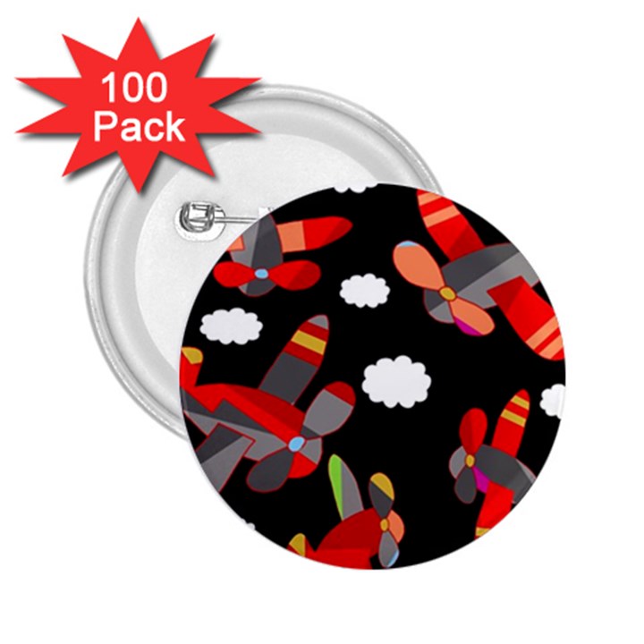 Playful airplanes  2.25  Buttons (100 pack) 