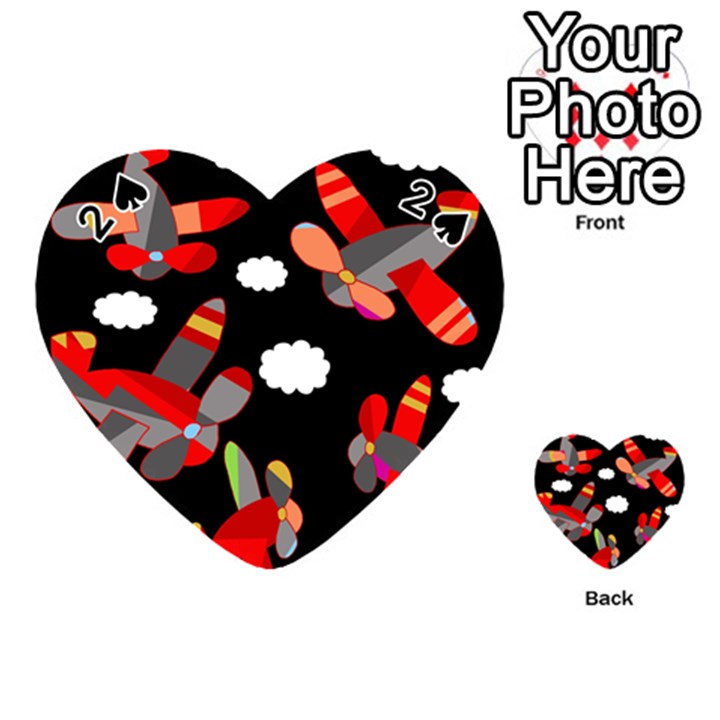 Playful airplanes  Playing Cards 54 (Heart) 