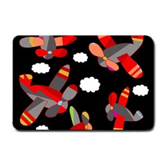 Playful Airplanes  Small Doormat  by Valentinaart