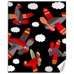 Playful Airplanes  Canvas 11  X 14  