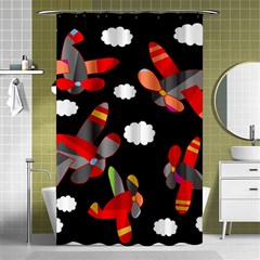 Playful Airplanes  Shower Curtain 48  X 72  (small) 