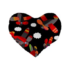 Playful Airplanes  Standard 16  Premium Heart Shape Cushions