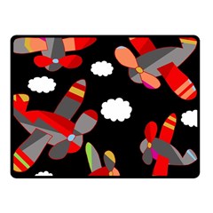 Playful Airplanes  Fleece Blanket (small) by Valentinaart