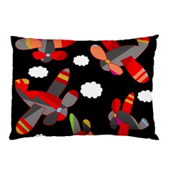 Playful Airplanes  Pillow Case (two Sides) by Valentinaart