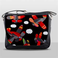 Playful Airplanes  Messenger Bags by Valentinaart