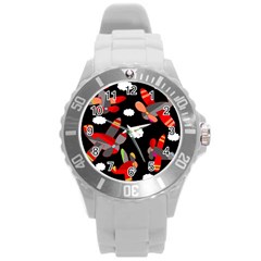 Playful Airplanes  Round Plastic Sport Watch (l)