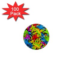 Colorful Airplanes 1  Mini Magnets (100 Pack) 