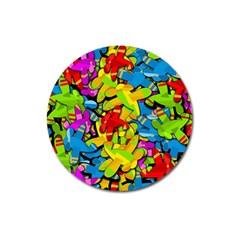 Colorful Airplanes Magnet 3  (round)