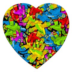 Colorful Airplanes Jigsaw Puzzle (heart) by Valentinaart