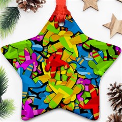 Colorful Airplanes Star Ornament (two Sides)  by Valentinaart