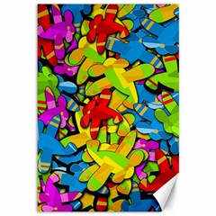 Colorful Airplanes Canvas 12  X 18   by Valentinaart