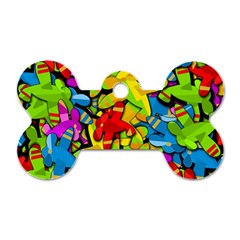 Colorful Airplanes Dog Tag Bone (two Sides)