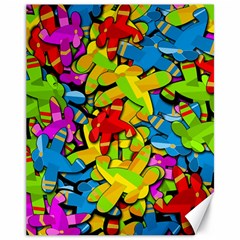 Colorful Airplanes Canvas 11  X 14   by Valentinaart