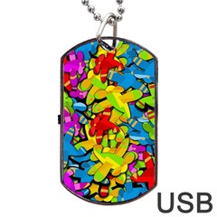 Colorful Airplanes Dog Tag Usb Flash (two Sides) 