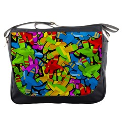 Colorful Airplanes Messenger Bags by Valentinaart