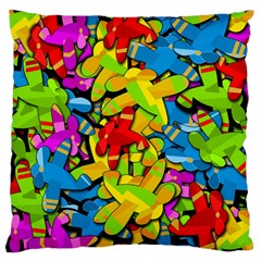 Colorful Airplanes Large Cushion Case (two Sides)