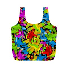 Colorful Airplanes Full Print Recycle Bags (m)  by Valentinaart