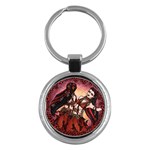 Gemini Tribal Twins Key Chains (Round)  Front