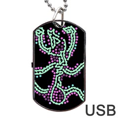 Playful Dots Dog Tag Usb Flash (one Side) by Valentinaart