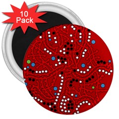 Red Fantasy 3  Magnets (10 Pack) 