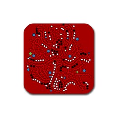 Red Fantasy Rubber Coaster (square) 