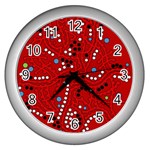 Red fantasy Wall Clocks (Silver)  Front