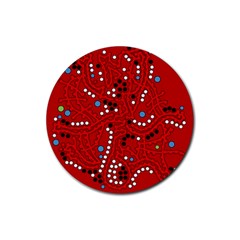 Red Fantasy Rubber Round Coaster (4 Pack) 