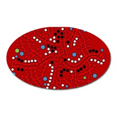 Red Fantasy Oval Magnet