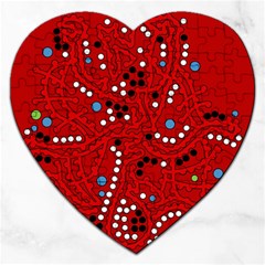 Red Fantasy Jigsaw Puzzle (heart) by Valentinaart