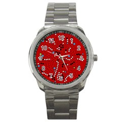 Red Fantasy Sport Metal Watch