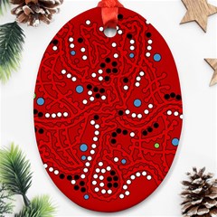 Red Fantasy Oval Ornament (two Sides)