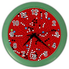 Red Fantasy Color Wall Clocks by Valentinaart