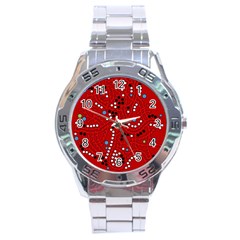 Red Fantasy Stainless Steel Analogue Watch by Valentinaart