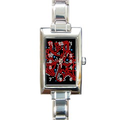 Red Fantasy 2 Rectangle Italian Charm Watch