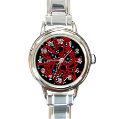 Red Fantasy 2 Round Italian Charm Watch