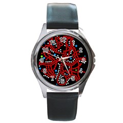 Red Fantasy 2 Round Metal Watch