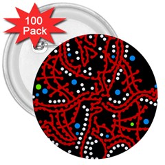 Red Fantasy 2 3  Buttons (100 Pack) 