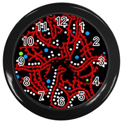 Red Fantasy 2 Wall Clocks (black)