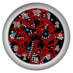 Red Fantasy 2 Wall Clocks (silver) 