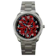 Red Fantasy 2 Sport Metal Watch by Valentinaart