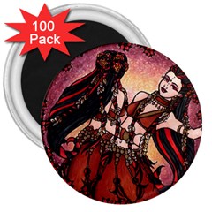 Gemini Tribal Twins 3  Magnets (100 Pack)