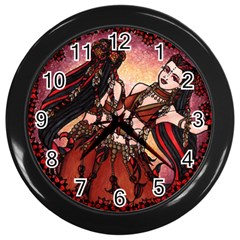 Gemini Tribal Twins Wall Clocks (black) by BubbSnugg