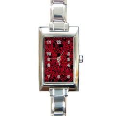 Red Emotion Rectangle Italian Charm Watch by Valentinaart