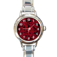 Red Emotion Round Italian Charm Watch by Valentinaart