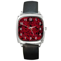 Red Emotion Square Metal Watch