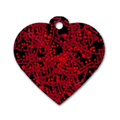 Red Emotion Dog Tag Heart (one Side) by Valentinaart