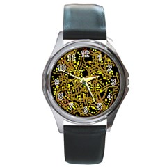 Yellow Emotions Round Metal Watch