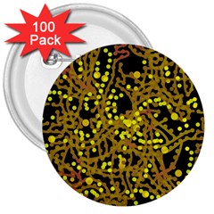 Yellow Emotions 3  Buttons (100 Pack) 