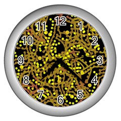 Yellow Emotions Wall Clocks (silver) 