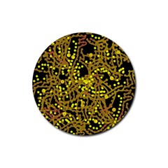 Yellow Emotions Rubber Round Coaster (4 Pack) 